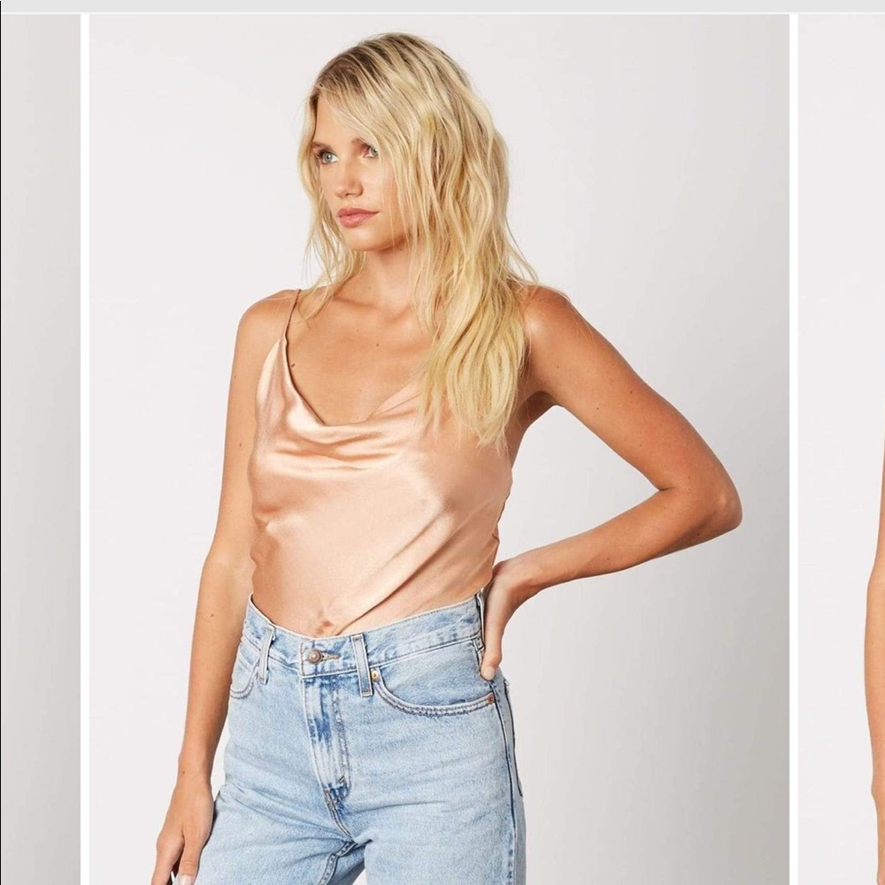 Silk/rayon silver top